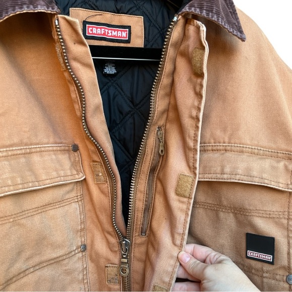 Craftsman Heavy Duty Insulated Canvas Work Jacket Chore Coat Men’s Size XL - Picture 3 of 14